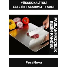 Empressco Yüksek Kaliteli Estetik Tasarımlı Dayanıklı Kaymaz Yüzey Paslanmaz Çelik Sebze Meyve Et Kesim Panosu