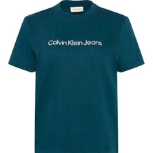 Calvin Klein A- Inst Logo Classıc Tee Ss Kadın Yeşil T-Shirt