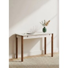 Uvi Collection Vina Mini Açılır Mutfak Masası Traverten Ceviz