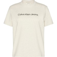 Calvin Klein A- Inst. Logo Classıc Tee Ss Gri Kadın T-Shirt