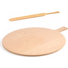 Empressco Ekmek Tahtası, Hamur Açma Tahtası, Bazlama Tahtası 50 cm + 30 Çevirgeç Bazlama Tahtası