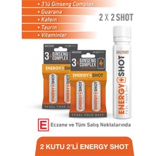 Dailyshot Energyshot 3’lü Ginseng Complex, Guarana, Kafein, Taurin ve Vitaminler Içeren Gıda Takviyesi – 2x2 Shot
