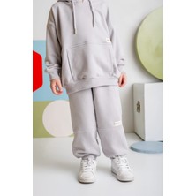 Queen Kids  Erkek Çocuk Ribanalı Paça Fırçalı Tek Alt Gri