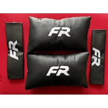 Xukey Seat Mk4 Yeni Leon Fr Nakışlı Deri 1 Çift Boyun Yastık ve 1 Çift Kemer Pedi