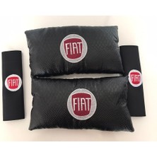 Şenyıldız Aksesuar Fiat Nakışlı Deri 1 Çift Boyun Yastık ve 1 Çift Kemer Pedi (498369835)