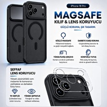 Monsgeek iPhone 18 Pro  Magsafe Özellikli Premium Kılıf Şeffaf Kamera Korumalı Lens Koruyucu Set