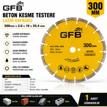 Gfb Beton Kesme Testeresi Lazer Kaynaklı Beton Tuğla Taş Bims Keser 300 x 3.0 x 10X25.4 mm
