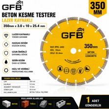 Gfb Beton Kesme Testeresi Lazer Kaynaklı Beton Tuğla Taş Bims Keser 350 x 3.0 x 10X25.4 mm