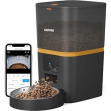 Odea Haustier QQ005 Gece Görüşlü 480P Kameralı, Akıllı Otomatik Kedi  Kabı, Tuya App-Wifi Uzaktan Kontrol, Sesle Çağırma, 6lt Hazne, Metal Kase (Siyah)