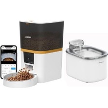Odea Haustier Qwf Kameralı Akıllı Beslenme Istasyonu, QQ005 Kameralı Akıllı Kedi  Kabı & WF007L Kedi Su Sebili, Ikisi Bir Arada Avantaj Set