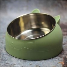 Odea Floriashopping Yeni, Paslanmaz Çelik, Yükseltilmiş Kedi, Köpek  ve Su Kapları 400 ml Yeşil
