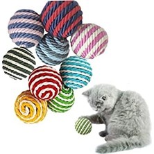 Odea Tineke Ip Sarma Renkli Kedi Oyun Topu 4 cm Kedi Oyuncağı (1 Adet)
