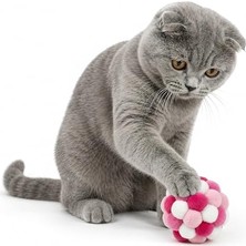 Odea Çıngıraklı Ponpon Kedi Oyuncağı - Renkli Interaktif Peluş Top - Zilli Yuvarlanan Kedi Topu - Çiğneme ve Tırmalama Için Uygun - Hafif ve Dayanıklı