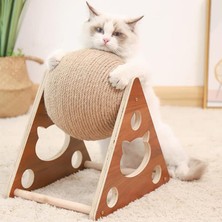 Odea Ahşap Ipli Kedi Oyuncagi Topu Kedi Tırmalaması