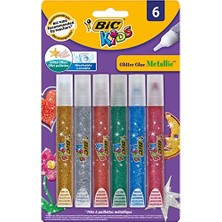 Odea Bıc Kids Metalik Simli Yapıştırıcı 6'lı Blister, Su Bazlı Simli Yapıştırıcı, Çoğu Kumaştan Kolayca Çıkar