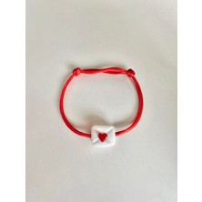 Atelier Çağla Kırmızı Cam Murano Mektup Zarf Bileklik