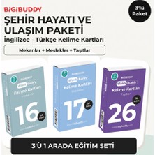 Bigibuddy Wordsbuddy Türkçe Ingilizce Kelime Kartları Şehir Hayatı ve Ulaşım 90 Kart 3’lü Set (Bigione Cihaz Hariç)