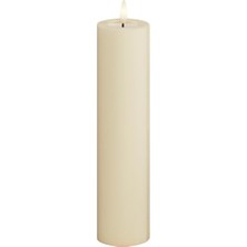 Odea Iç Mekan Alevsiz LED Mum - Krem - Gerçek Alevli ™ Teknoloji - Pille Çalışan Mum (5 x 20 Cm)