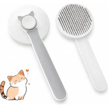 Odea Sogud Kedi ve Köpek Tüy Toplama Tarak Beyaz – Basmalı Kendini Temizleyen Evcil Hayvan Bakım Fırçası, Çelik Iğneli, Ergonomik Saplı, Dökülme Karşıtı, Tüm Tüy Tiplerine Uygun