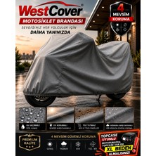 WestCover Kawasaki  KX85 Arka Çanta Uyumlu Gri Premium Üst Kalite Kalın Keçe Malzemeli Motosiklet Brandası-Dolu Yağmur Güneş Korumalı Motor Çadırı