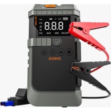 Odea Akü Takviye Cihazı, Akü Takviyeli Hava Kompresörü, 150 Psı Dijital Göstergeli Oto Kompresör, Taşınabilir Şarjlı Kullanım, Fener Işığı ve Sos Mod, 12000 Mah Batarya (Psı,kpa,bar,kg/cm²)