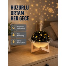 Aromaterapili USB Hava Nemlendirici – Projeksiyon Işıklı, Sessiz ve Şık Tasarım - Lisinya