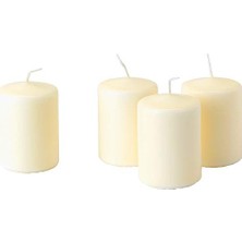 Odea Ikea Hemsjö 4lü Blok Mum Seti Ucuz Beyaz Natürel 8 cm Skimmer Için Pö