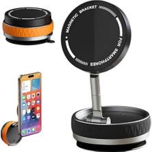 Odea Uruchı Manyetik Araç Telefon Tutucu 360° Döner Başlık – Mekanik Vakumlu Güçlü Sabitleme, Silikon Kaymaz Tutuş, Mag-Safe Uyumlu, Tüm iPhone Serisi ile Uyumlu, Araç Içi Telefon Stand, Siyah