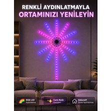 Rgb Fireworks LED Dekoratif Duvar Lambası Iç Mekân Telefon Kontrollü Ortam Aydınlatması - Lisinya