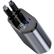 Odea Araç Çekilebilir Araç Şarj Cihazı 2 USB Bağlantı Noktası Desteği 120W Süper Hızlı Şarj Flaş Şarj 4'ü 1 Arada Çakmak, A