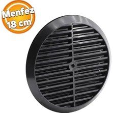 Odea Feyza Yapı Siyah Panjur Doğalgaz Havalandırma Cam Menfezi Kapağı Ultrasonik Özel Plastik Dışø18-Cam Delik Ø16CM
