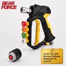 Robeve Bear Force Yüksek Basınçlı Yıkama Tabancası 345 Bar 5000 Psı 5’li Nozul Seti 1/4” Quick Connect Kısa Yıkama Tabancası Oto Yıkama Tabancası