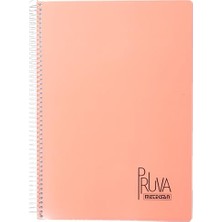 Odea Pruva A4 Pet Spiralli Karton Kapaklı Defter 144 Yaprak - Kareli - Turuncu