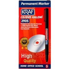 Odea Kraf Permanent Marker Cd/dvd Kalemi 290S, Siyah, Ince Uç, Cam, Plastik ve Metal Yüzeylerde Kullanım, 12'li Paket