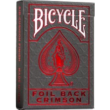 Odea Metalluxe Foil Back Crimson (Red) Kırmızı Kart Premium Iskambil Oyun Kağıdı Kartları Destesi