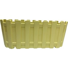 Odea Plastik Çit Desenli Balkon Saksısı, Sarı, Dikdörtgen, Çiçeklik, Bahçe ve Balkon Kullanımı Için 28X12