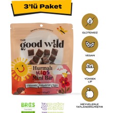 The Good Wild Hurmalı Kids Mini Bar | Glutensiz Vegan Atıştırmalıklar | Hurma Püresi | Bitter Çikolata | 3X55 gr