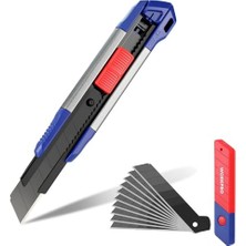 Odea WP212022 18 mm Ağır Hizmet Alüminyum Kasa Maket Bıçağı + 10 Adet Yedek Bıçak