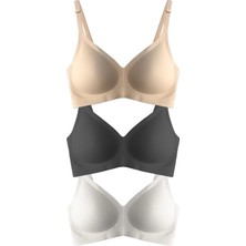 Cottonhill Seamless Bra - Pure | Lazer Kesim Dikişsiz Ayarlanabilir Askılı Balensiz Kadın Sütyen 3'lü Paket