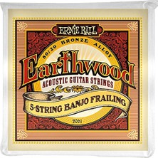 Odea Ernie Ball P02061 Earthwood 5-String Banjo Frailing Loop End 80/20 Bronz Akustik Gitar Dizeleri, 10-24 Gauge