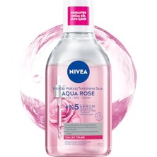 Odea Nıvea Aqua Rose Gül Suyu ve Serum Içeren Çift Fazlı Micellar Makyaj Temizleme Suyu 400ML,YÜZ Göz Dudak, Spf Filtrelerini Temizler