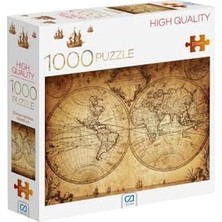 Odea Eski Dünya Haritası 1000 Parça 2,2mm Kalınlık 48X68CM Profesyonel Hobi Puzzle Yapboz Serisi