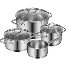 Odea Wmf Provence Plus 4 Parça Tencere Seti, Indüksiyon Uyumlu, Cam Kapaklı, Cromargan® Yüksek Kaliteli Parlak Paslanmaz Çelik, Kaplamasız Tencere Seti