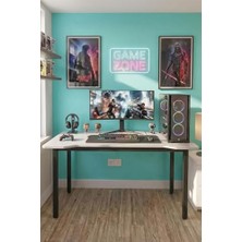Odea 140 Beyaz Oyun Çalışma Masası Gaming Masa Ofis Masası 9140
