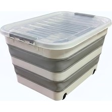Odea Tekerlekli Katlanabilir Saklama Kutusu, Kilitli Kapaklı, 30L ve 65L Seçeneği, Çok Amaçlı Organizasyon Konteyneri (30 Lt)