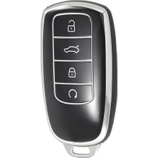 Odea Autohan Keys Chery Tiggo 8 Pro, Omoda 5, Tiggo 7 Avantgarde Araç Anahtarı Koruma Kılıfı, Siyah-Gümüş