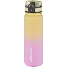 Odea Uzspace 500ML Çift Renkli Sızdırmaz Bpa Içermez Kilitlenebilir Kapaklı Motivasyonel Tritan Su Matarası (Sarı-Lila)