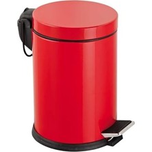 Odea Eko Serisi 3 Litre Hacimli Paslanmaz Banyo-Mutfak Pedallı Çöp Kovası Kırmızı