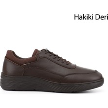 Gönderi(r) Erkek Kahverengi  Bağcıklı Hakiki Deri Sneaker