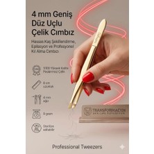 Odea 4 mm Geniş Düz Uçlu Çelik Cımbız - Hassas Kaş Şekillendirme, Epilasyon ve Profesyonel Kıl Alma Cımbızı Solingen Professional 721184